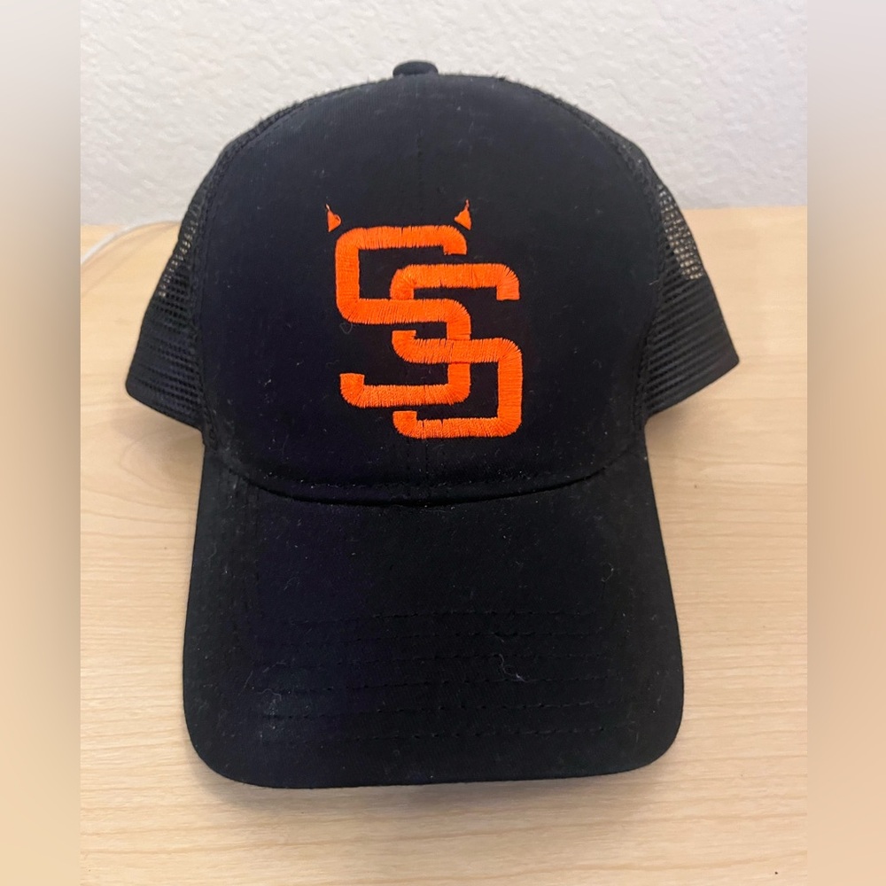 Supersuckers Black trucker hat with Orange Logo